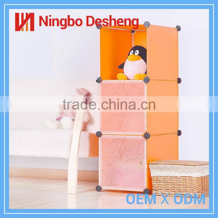 Home plastic foldable DIY wardrobe storage cabinets for clothes