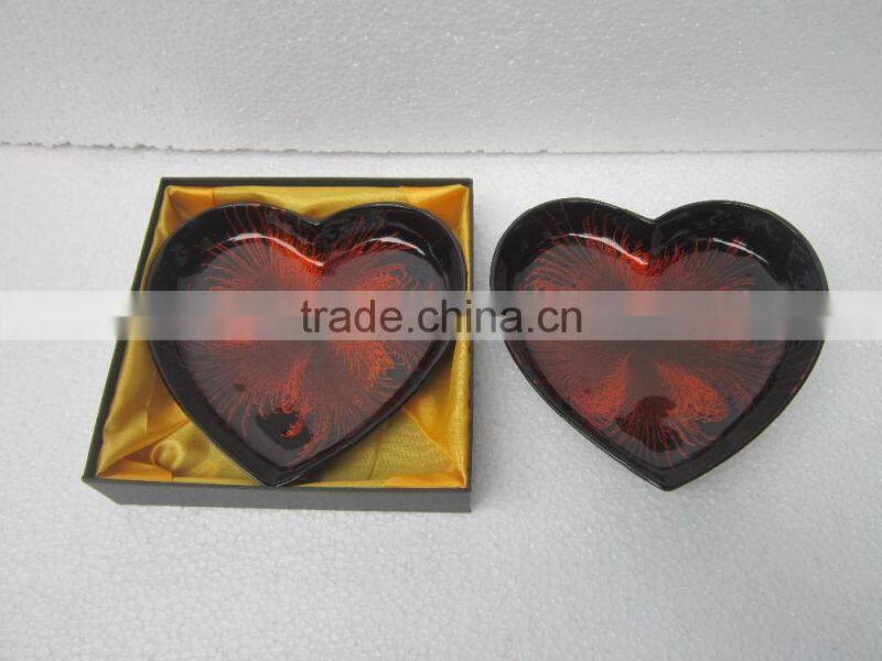 Lacquer dish with high quality, unique design, lacque plate made in Vietnam