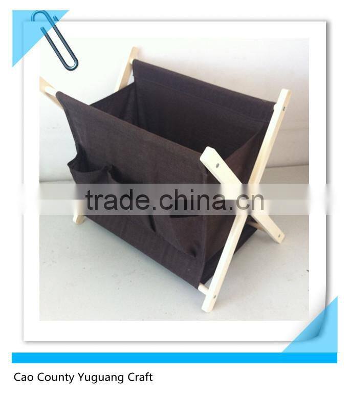 High Quality Grey X Wood Folding Magazine Rack