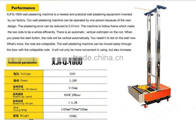 Factory supply cement wall plastering machine price