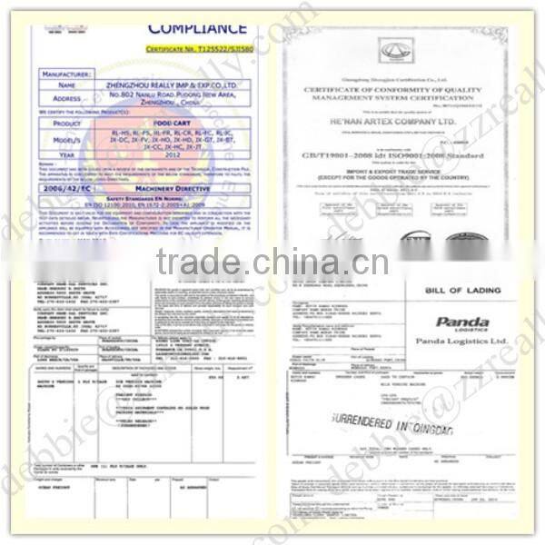 2.8m long fast food trailer food kiosk for sell snacks on alibaba