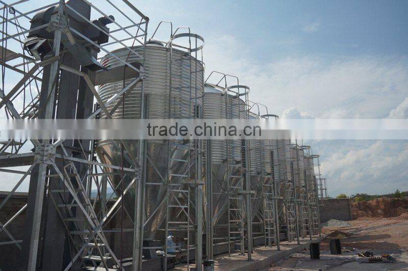 vertical yellow maize soybean storage steel silo