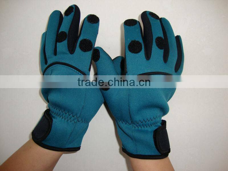 Neoprene foldback fingerless gloves/ slit finger fishing gloves