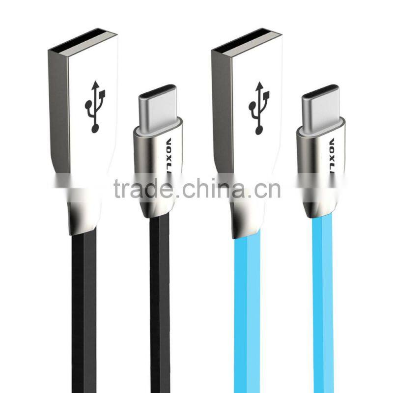 Voxlink luxury 5V 2A 1m 3D Zinc Alloy Fast Charging Data USB TYPE C charger Cable for macbook