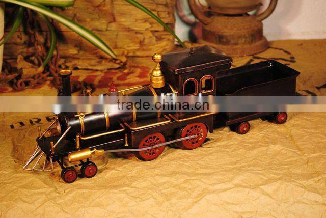 Antique train head metal model crafts with paint