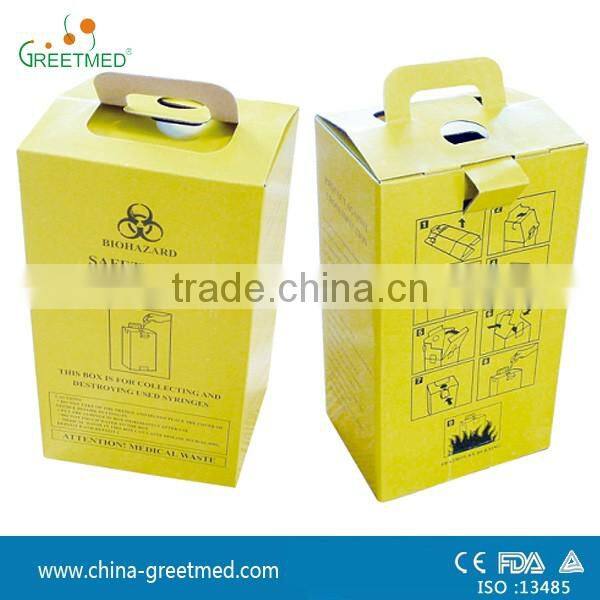 hospital use paper medical safety box for syringe