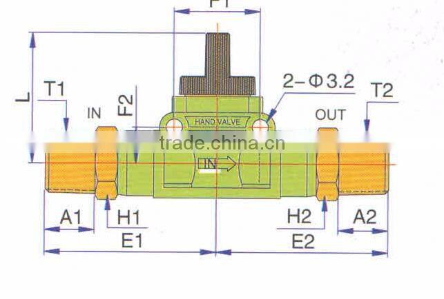 China supplier PU plastic pneumatic control fittings hand Valve with two cross