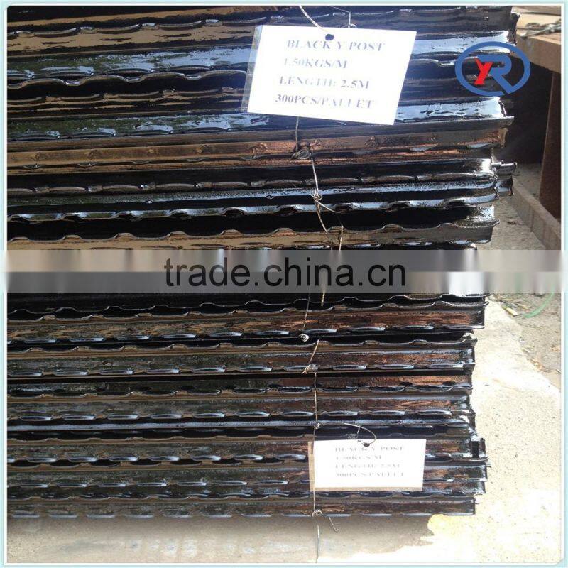 black Y Steel Fence Post metal post