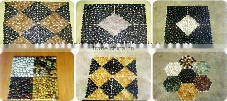 Black and white garden pebble stone decoration