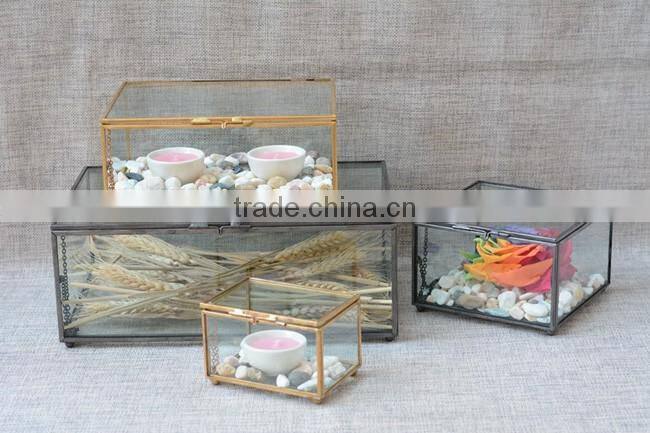 Presentation box single small/ photo box /Christmas candy storage containers rectangular clear glass box