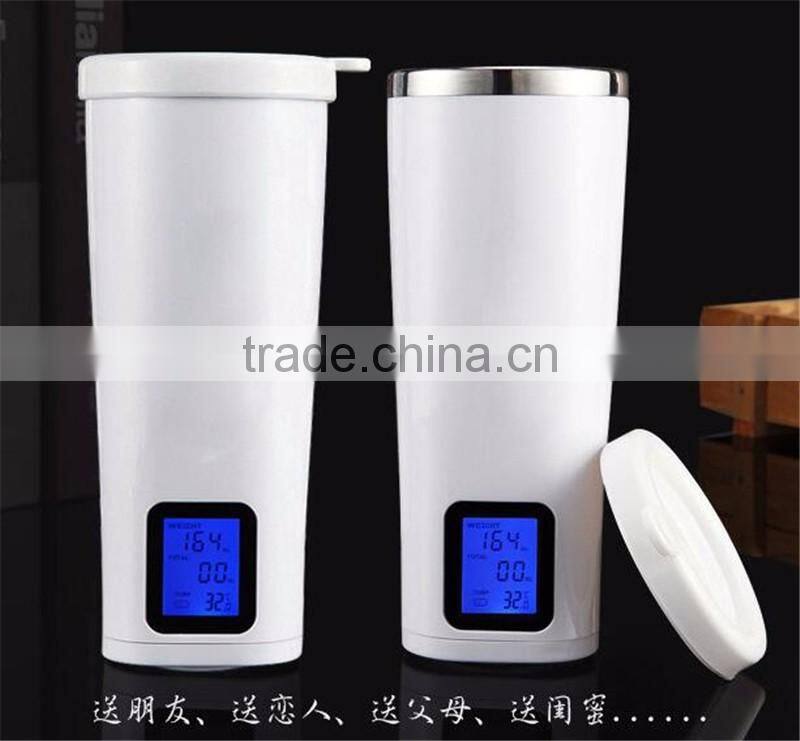 The music of the smart glass USB stainless steel Automatic reminding thermal insulation Cup Intelligent display glass
