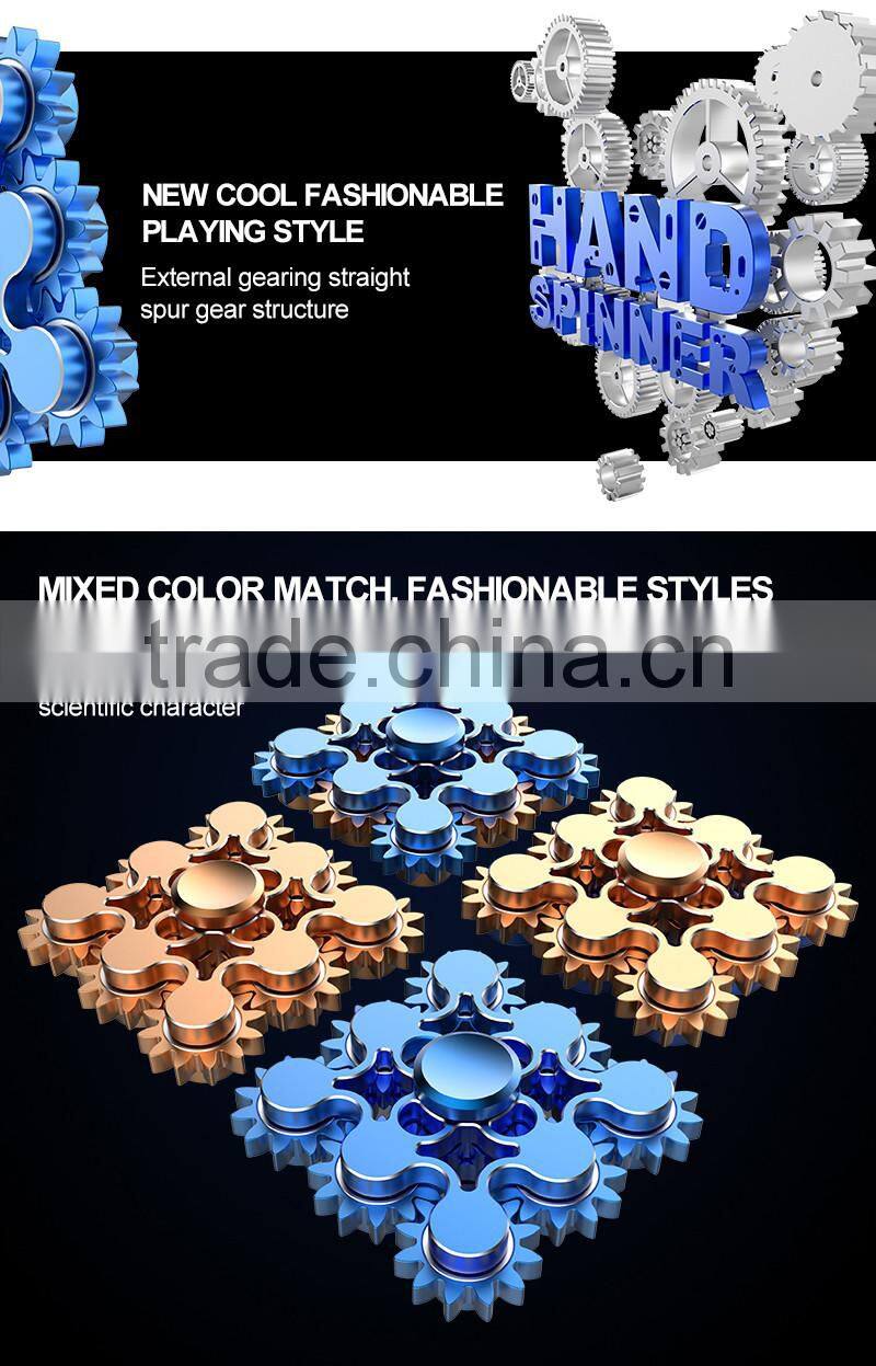 RGKNSE 9 Gear Linkage Hand Spinner 188 Bearing Metal Fidget Spinner Mix Color Match Aluminum alloy Fidget Toy Wind Spinner