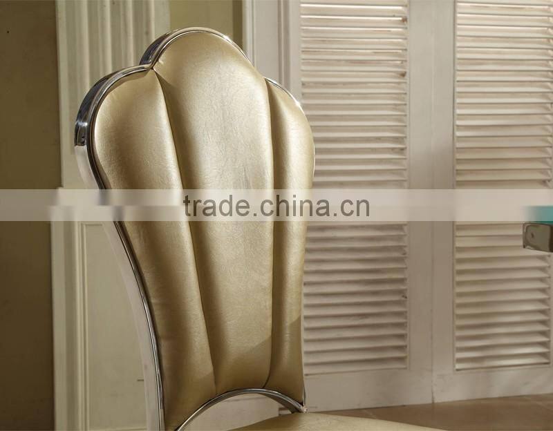 Metal frame lounge used leather dining chair