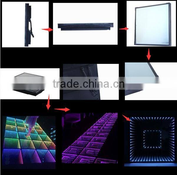 2017 illuminated rgb color changing 3D mirror dance floors