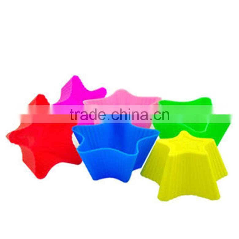 multicolour cute mini star shape silicone cake molds