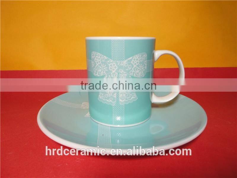 Hot Sale Custom LOGO Printed Coffee Cups/wedding cup with saucer