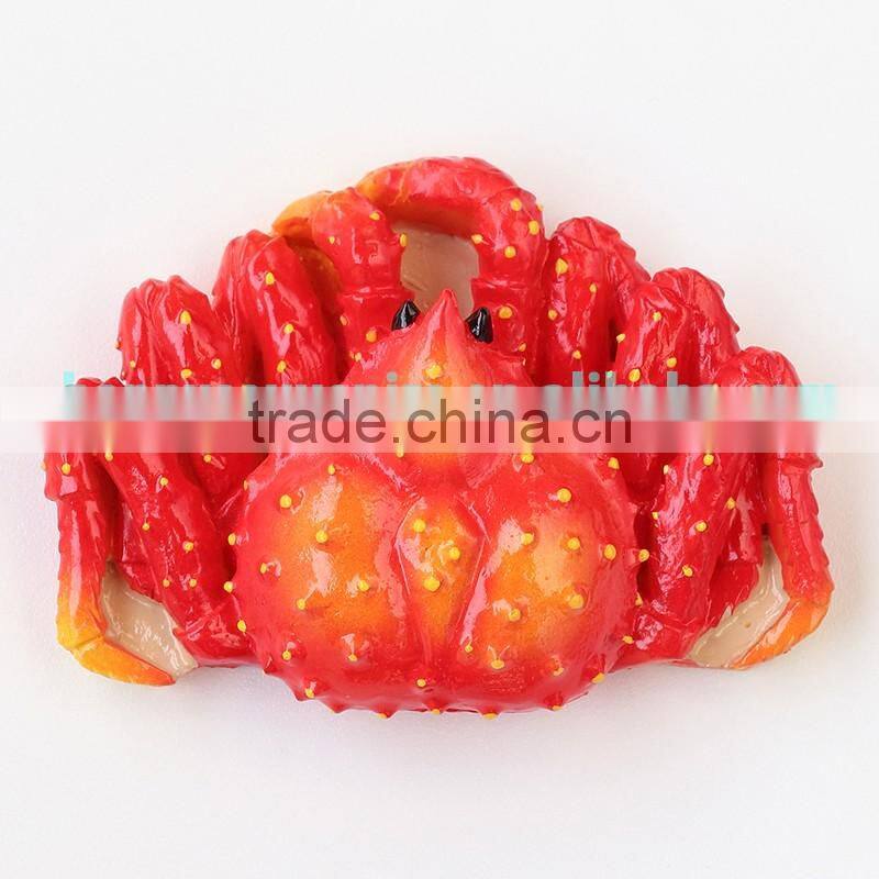 fashionable seafood red crab resin fridge magnet souvenir