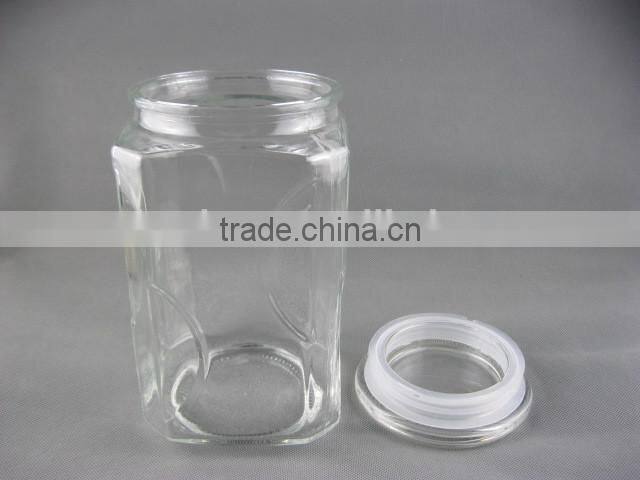 2300ml sealable glass jar,clear glass storage jar,food grade glass jars