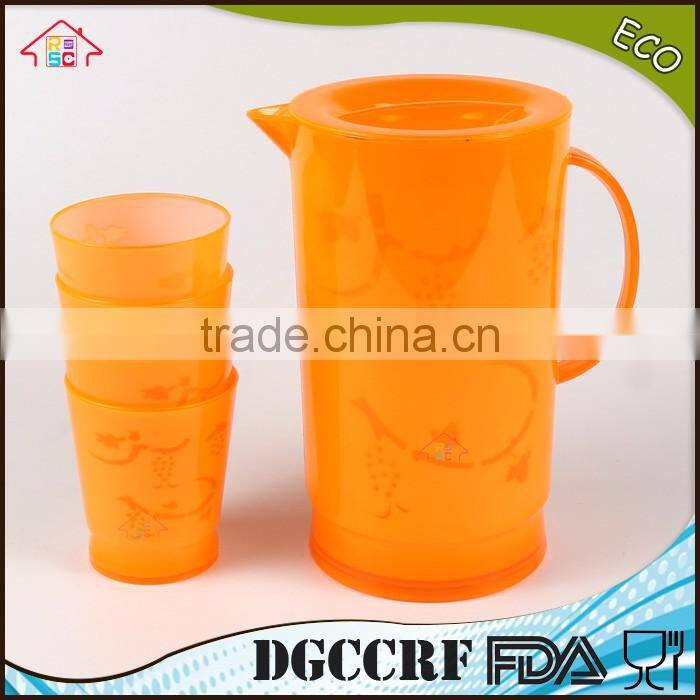 NBRSC set of 5 pcs Plastic Cold water jug ps water kettle Hollow drinking bottle PP pot double layer watering can