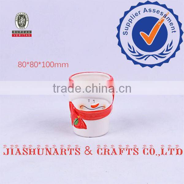 Snowman Hand-Plated Ceramic Tumblers