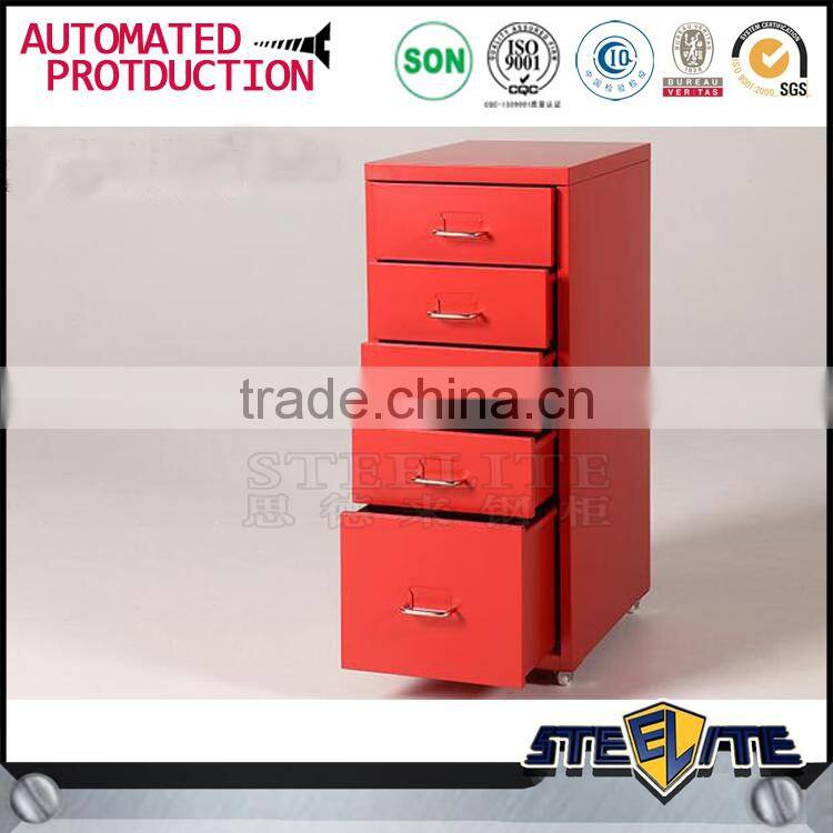 Sofa side metal five storage drawer cabinet for living room