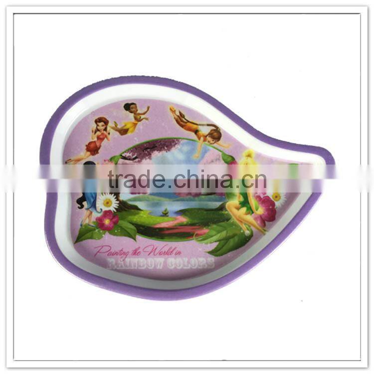 Peach shape sea-maid princess hot market children promotion melamine plate