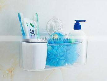 plastic transparent bathroom shelves with sucker