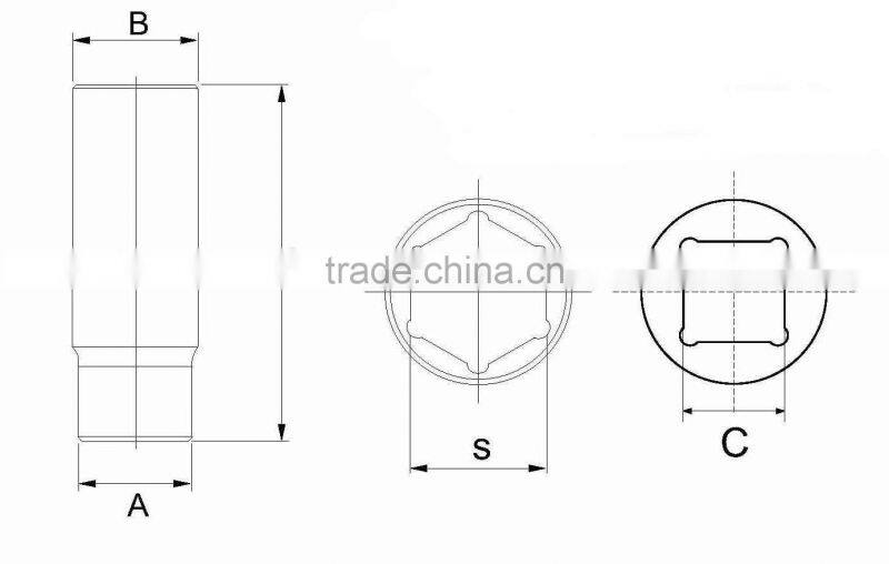 1/2DR Hex Point Deep Socket Wrench