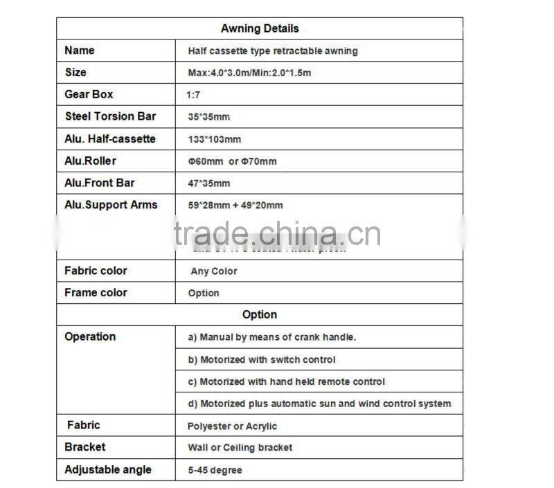 Diy half cassette free standing canopy awnings tarpaulin (manual)