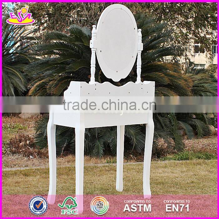 2017 New design luxurious bedroom solid wooden dressing table with drawers W08H071
