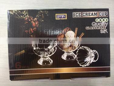 6pcs ice cream cup glassware set