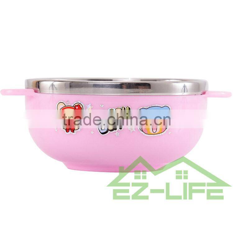 Stainless steel baby food feeding bowls with spoon and fork kids cutlery set