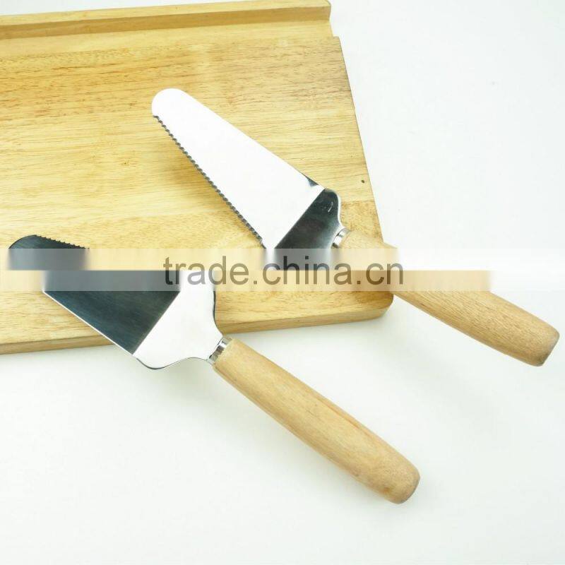 32057 Stainless Steel Steak Cake Pizza Turner with wooden handle