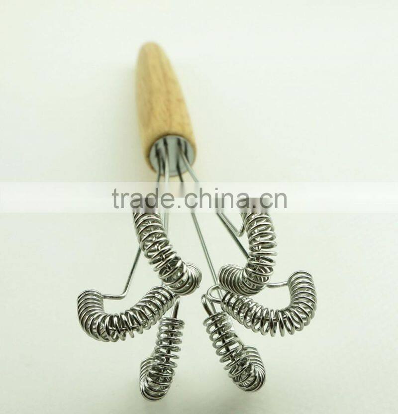 37041 new style stainless steel Whisk with wooden handle