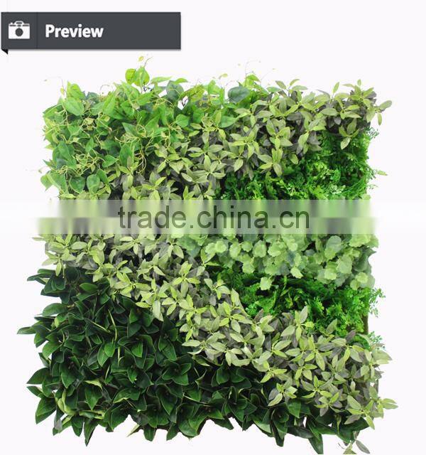 OEM high quality fake vertical garden UV treated artificial green plant wall