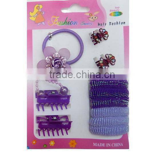 New product children's hair suit with elastic band hair clips 2014