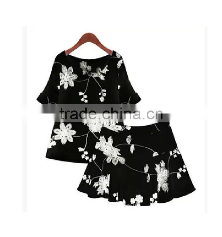 Korean Style Extra Large Plus Size Lady Two-piece Set XL-XXXXL Size