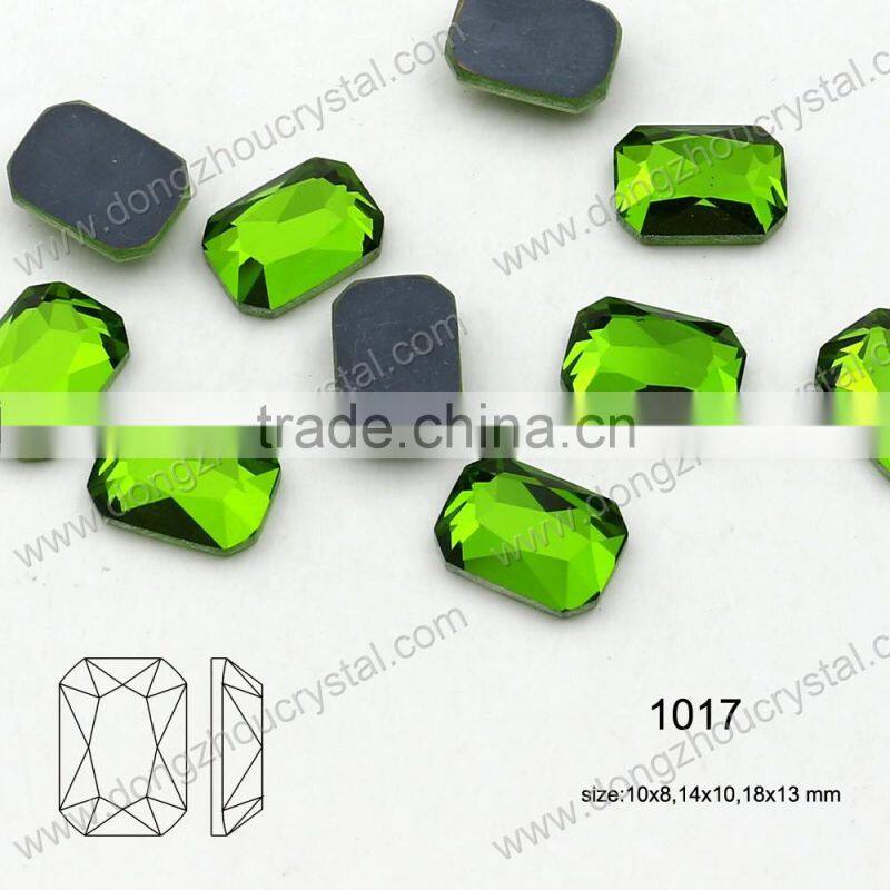Decorative octagon flat cut glass stones for fancy jewelry accessories