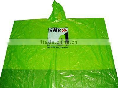 Kids customized plastic raincoat rain poncho with logo in the bag