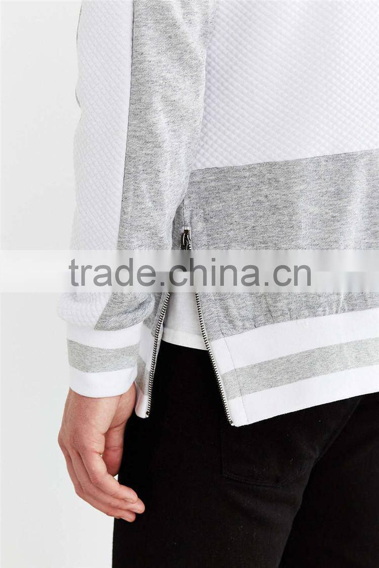 New designer blank hoodie grey and white hoodie side zip