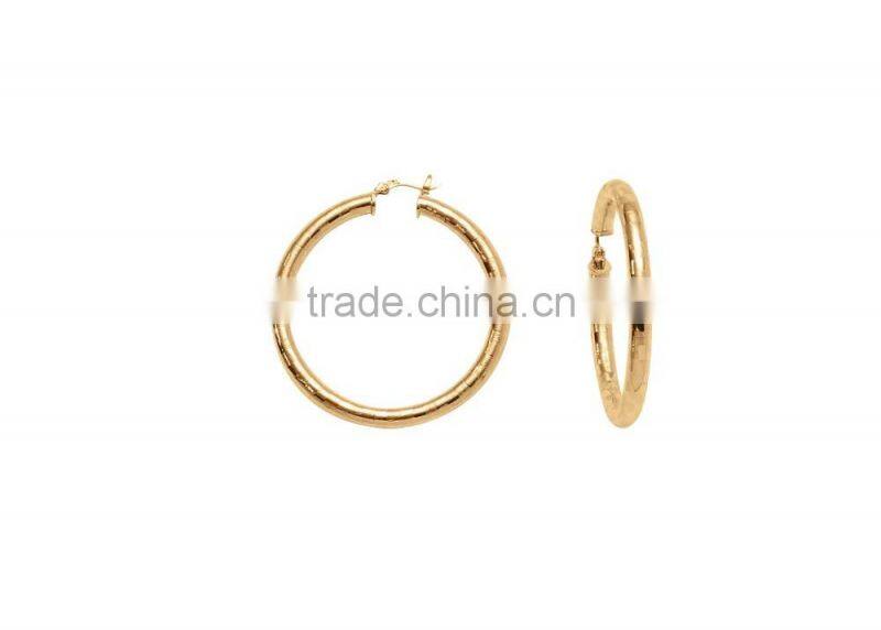 Simply Elegant Gold Plated Artificial Hoop Earrings