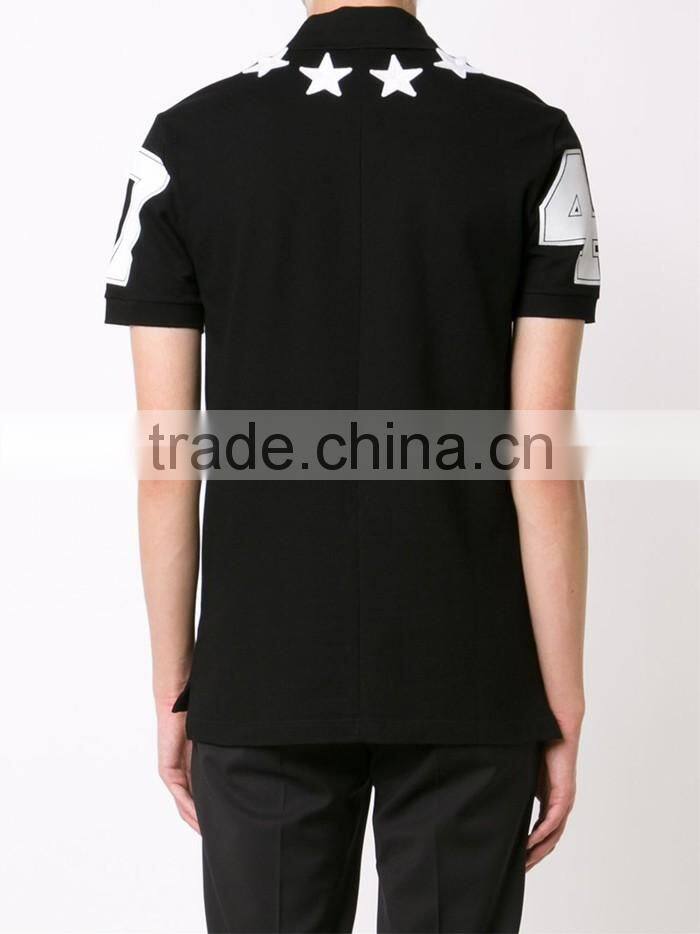 High quality star patch t shirt polo for men wholesale China
