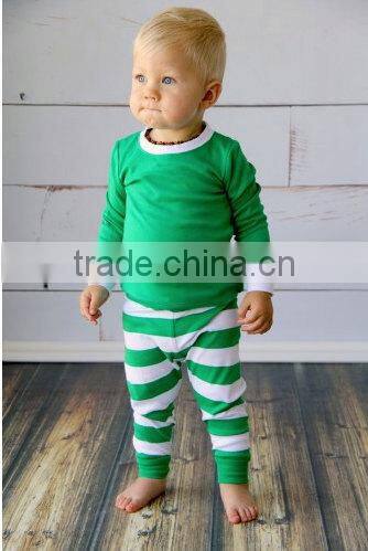 Baby outfit wholesale children boutique remake red white stripe pajamas christmas stripe pajamas