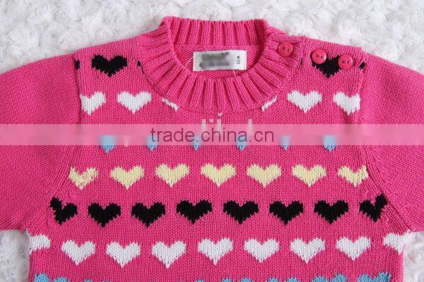 Fashion knitted heart jacquard pullover sweater
