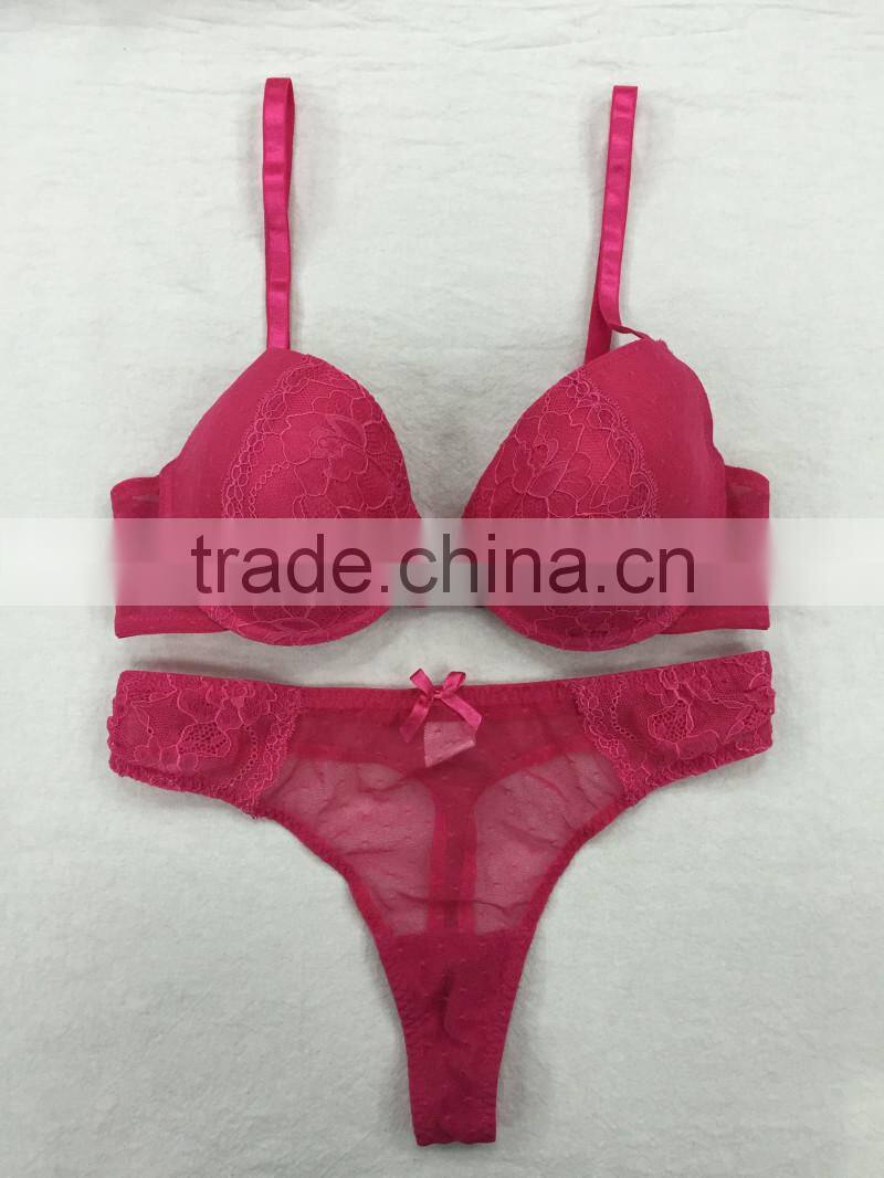 2017 Latest fashion women underwear bra panty set with lace high quality standard