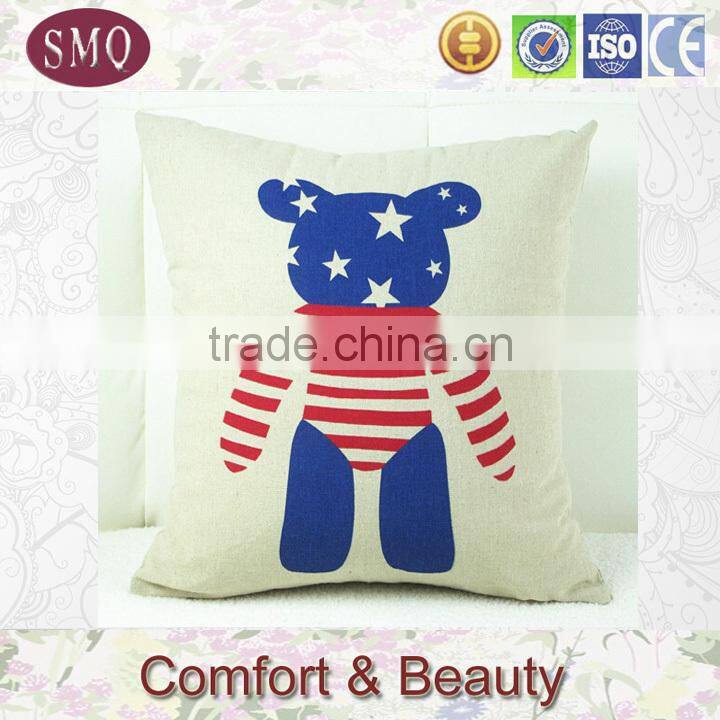 yellow and white base fabric cusotm linen printed leaf design of cushion covers