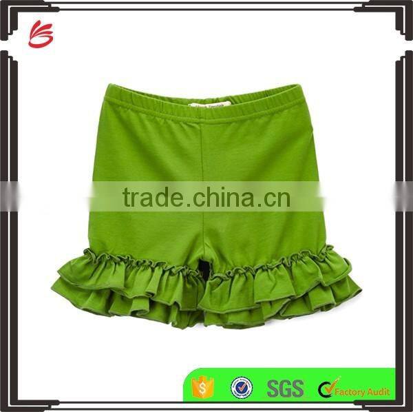 hot sale custom candy color girls ruffle shorts cute kids ruffle pants wholesale children's clothing