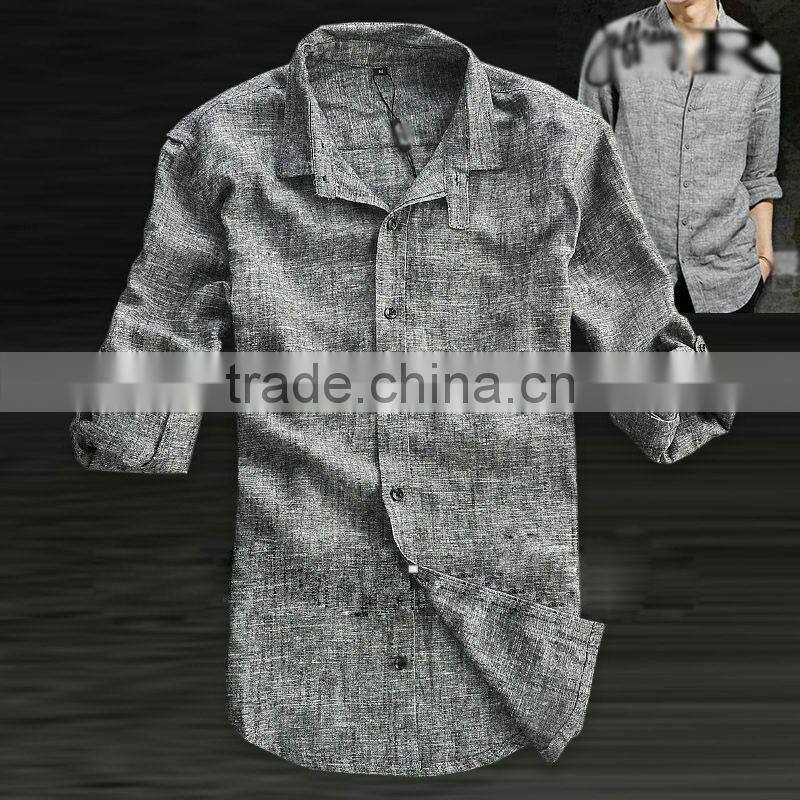 2016 foreign trade cotton men long sleeves linen shirt