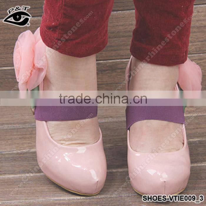 3CM width Elastic ribbon for shoe high heel shoe lace for lady colorful shoe lace