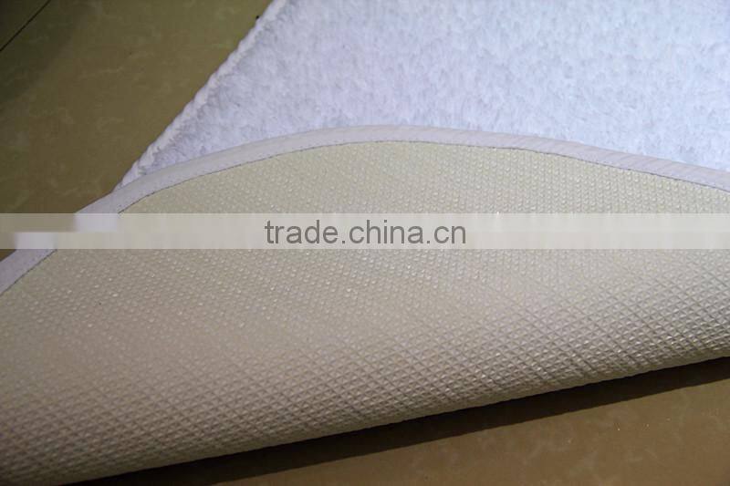 anti-slip washable white hotel shaggy bath rug